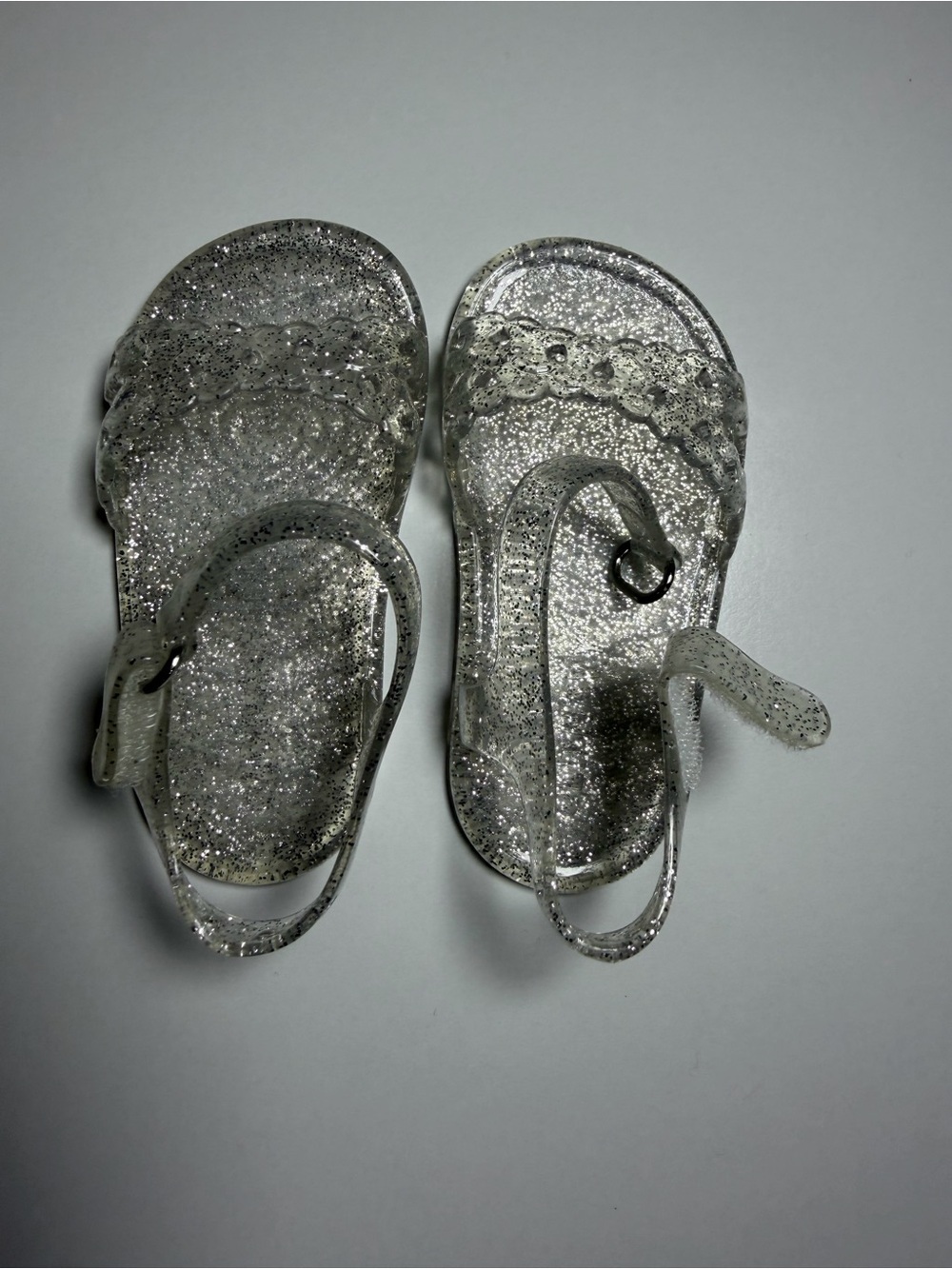Old Navy Baby Girl 3 Silver Clear Sandal Jelly Shoes